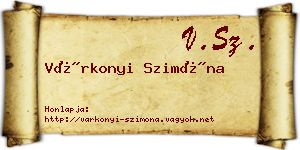 Várkonyi Szimóna névjegykártya